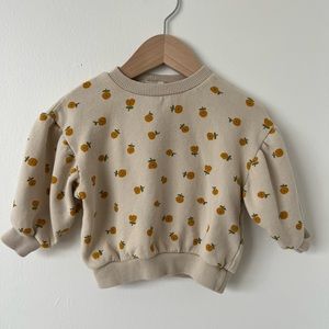Zara Baby Floral Puff Sleeve Sweatshirt
